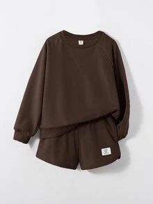 Maija Kids Maija Kids 青少年女孩連帽衫與運動衫套裝 - 鏽棕色 - 查看 1