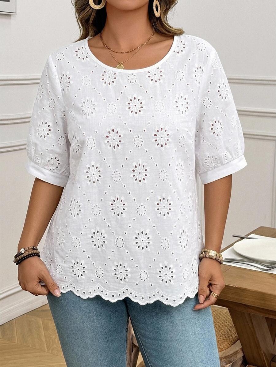 Comfylo Plus Size Blouses - White - View 1