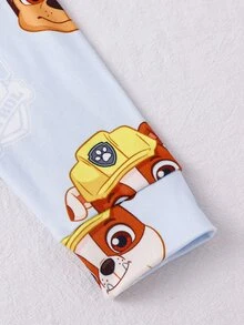 SHEIN | PAW Patrol 小男孩卡通圖案睡衣套裝 - 淺藍色 - 查看 3
