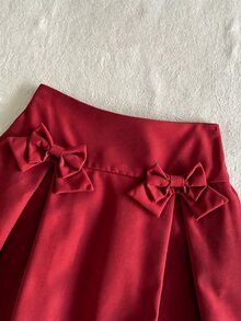 Souflis 女童（小）半身裙 - 酒紅色 - 查看 3