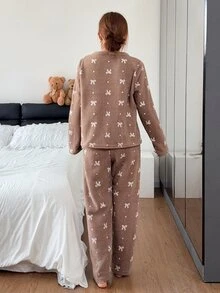 Napfluff Women Pajama Sets - Brown - View 2