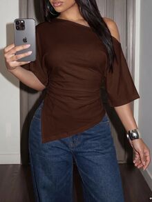Slaydiva Women T-Shirts - Rust Brown - View 5