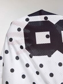 THE POWERPUFF GIRLS X SHEIN تي شيرت شبكي بطبعة كرتونية للشارع للنساء - أبيض - مشاهدة 8