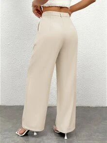 SHEIN PETITE Women Pants - Apricot - View 2