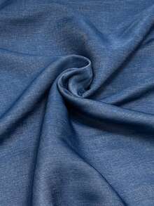 SHEIN Franclia Solid Wrap Asymmetrical Hem Blouse - Blue - View 6