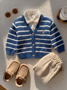 SHEIN Baby Boys Autumn Cardigans - Multicolor - View 5
