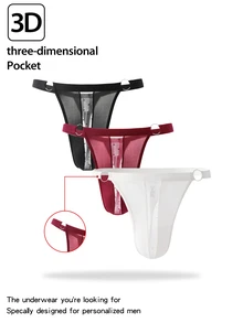 DrisQ DrisQ Men's Lace Patchwork Satin Thong 3-Pack - Multicolor - View 1
