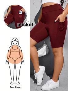 Shapeblank Leggings de talla grande - Burdeos - Ver 1