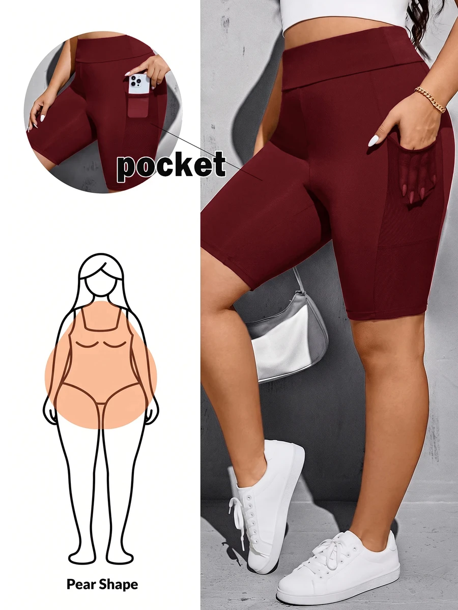 Shapeblank Leggings de talla grande - Burdeos - Ver 1