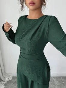 SHEIN Raffinéa Ropa Dos piezas para Mujer - Verde Oscuro - Ver 5