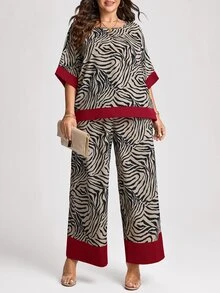 Comfylo Plus Size Co-Ords Fall - Multicolor - View 5
