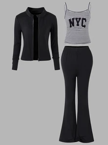 Tween Girls Outerwear Co-Ords - Black - View 3