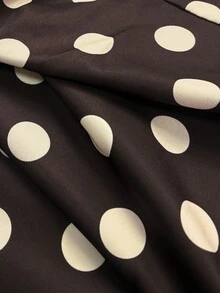 Franclia Polka Dot Print Button Front Shirt - Coffee Brown - View 8