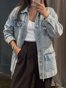 DAZY Women Denim Jackets & Coats Fall - Blue - View 3
