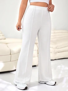 SHEIN EZwear 大碼西裝褲 - 白色 - 查看 7