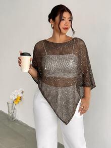 Firerie Tops de punto de talla grande - Café integral - Ver 1