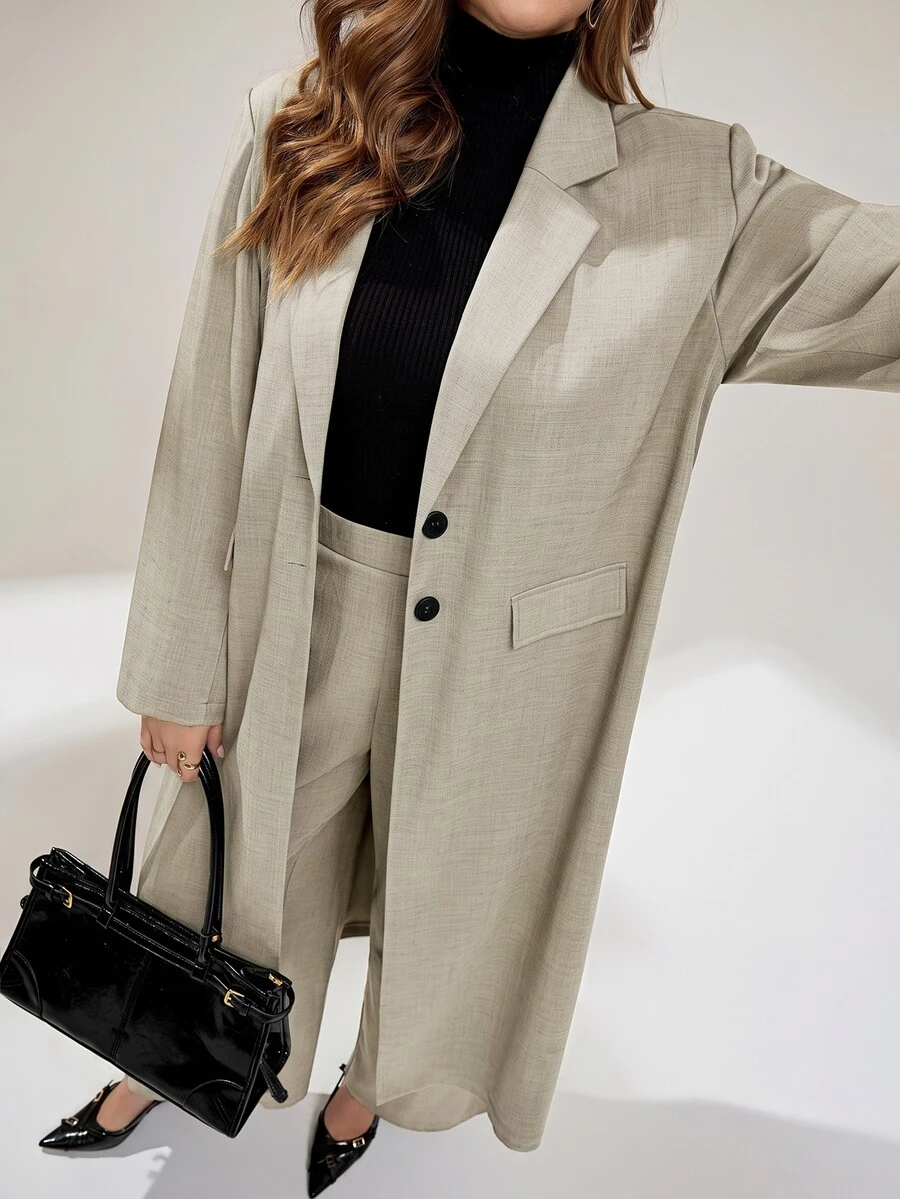 Auralis Plus Size Suit Sets - Aprikot - View 1