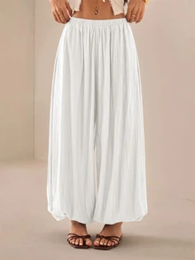 SHEIN PETITE Women Pants - White - View 3