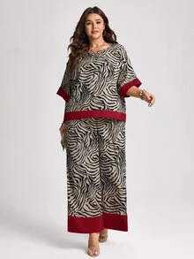 Comfylo Plus Size Co-Ords Fall - Multicolor - View 4