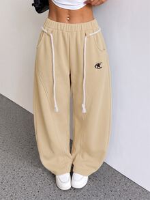 SHEIN PETITE Women Pants - Camel - View 8