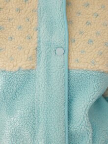 Aralina Colorblock Drop Shoulder Teddy Sports Jacket - Blue - View 5