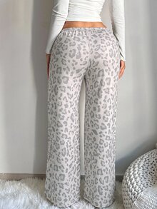SHEIN SXY 女款舒適休閒極簡低腰抽繩寬腿褲 - 彩色 - 查看 2