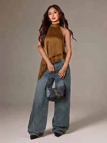 SHEIN PETITE 女士上衣 - 駝色 - 查看 10
