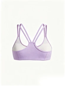 SHEIN Cheerettes 輕支撐雙肩帶運動內衣 - 紫色 - 查看 5