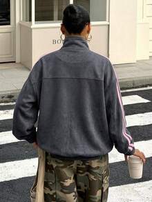 Muchica Plus Size Jackets - Dark Grey - View 2