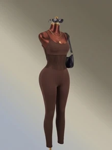 Amplova Women Sports Jumpsuits - Brown - View 5