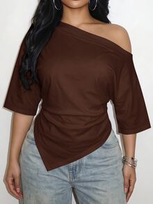 Slaydiva Women T-Shirts - Rust Brown - View 1