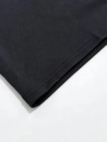 SHEIN 拼色露肩開背緊身洋裝（無腰帶） - 黑與白 - 查看 5
