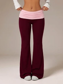 SHEIN PETITE Women Pants - Burgundy - View 5