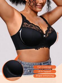 Bareli Dear Plus Size Bras & Bralettes - Black - View 4