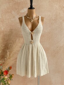 Soleia Plus Size Sweater Dresses Fall - Apricot - View 5