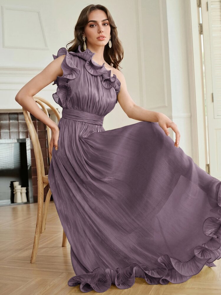 Anewsta Women Long Dresses - Bold Plum - View 6
