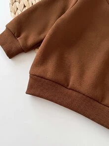 SHEIN 新生兒可愛秋冬百搭休閒針織卡通圖案條紋上衣3件套 - 彩色 - 查看 4