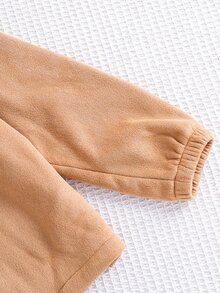 SHEIN 小男孩 1件裝 數字與馬刺繡泰迪絨內裡連帽外套 - 彩色 - 查看 3