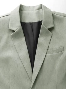 Manfinity Mode Men 1pc Solid Blazer & 1pc Suit Pants - Green - View 3