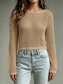 SHEIN Women Sweaters - Khaki - View 2