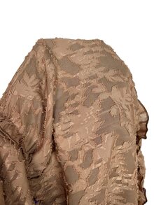 Celisse 1 buah Gaun Jacquard Leher Bentuk Hati Lengan Bergelombang dengan Hem Berkerut - MultiWarna - View 3