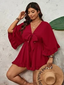 SHEIN VCAY Monos Talla Grande - Rojo - Ver 4
