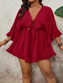 SHEIN VCAY Monos Talla Grande - Rojo - Ver 3