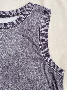 Franclia Camiseta de tirantes lavada & Shorts de mezclilla - Púrpura polvoriento - Ver 4
