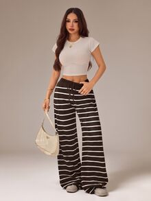 SHEIN Tall 女士毛衣褲子 - 棕色 - 查看 6