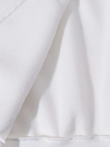 SHEIN 青少年男孩休閒極簡刺繡字母圖案抓絨拉鍊連帽衛衣 - 白色 - 查看 7