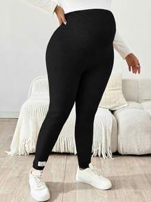 Plussiva 大尺碼孕婦可調腰圍休閒牛仔褲 - 黑色 - 查看 3