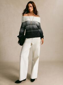 CielaLinda Off Shoulder Colorblock Sweater - Multicolor - View 5