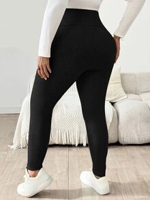 Plussiva 大尺碼孕婦可調腰圍休閒牛仔褲 - 黑色 - 查看 2