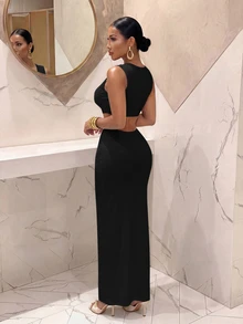 Slaydiva Women Maxi Dresses - Black - View 2